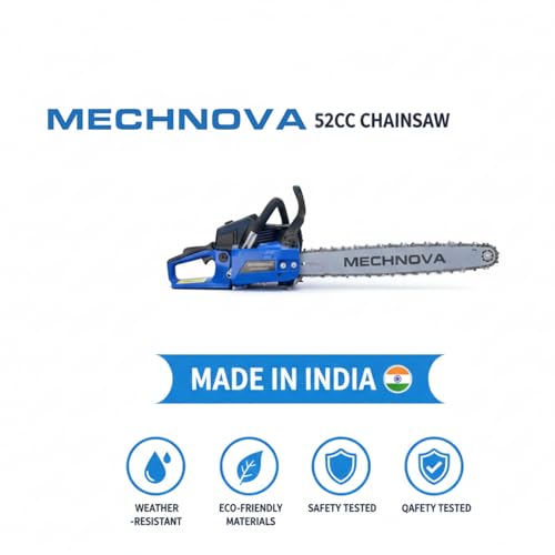 Image of Petrol Chainsaw Wood Cutting Machine | 58cc 2-Stroke Heavy Duty Gasoline | 22-Inch Guide Bar | Easy To Start | Professional & Domestic Use For Farmers, Landscapers & Woodcutters (MCS58A-22SN)