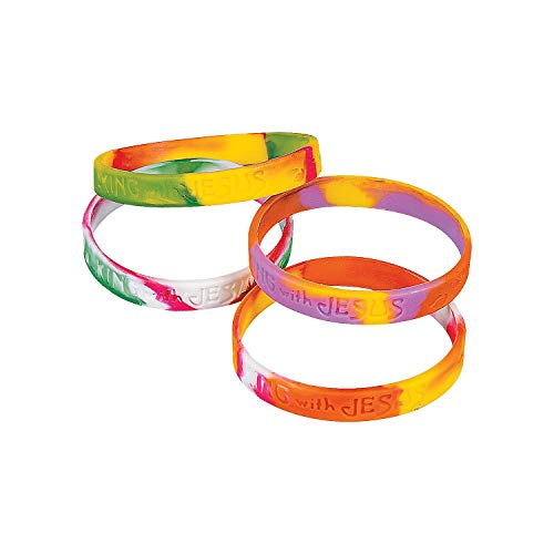 Walking with Jesus Silicone Bracelets (12 Pack)