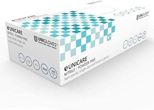 Unigloves UCN1203 Medium Nitrile Powder Free Gloves, 100 Count (Pack of 1)