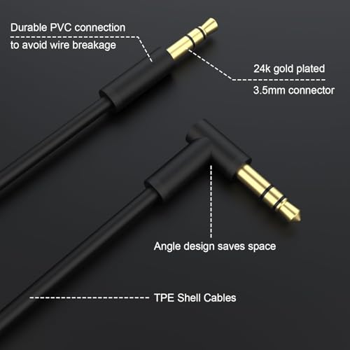 Cable de audio auxiliar Jack 3.5mm enrollado 2-9FT miniatura 2