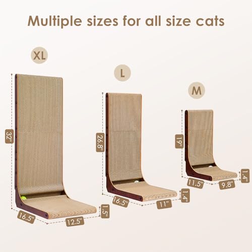 EHEYCIGA Cardboard Cat Scratcher for Indoor Cats, 26.8 Inch, Dark Brown by EHEYCIGA - Image 6