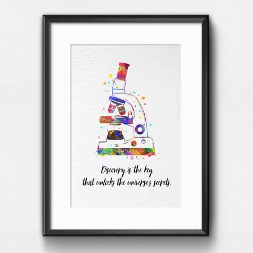 Dignovel Studios 11X14 Unframed Microscope Watercolor Art Print Medical Art Microbiologist Chemistry Educational Art Biology Microscopy Wall Hanging Decor DN916 by Dignovel Studios - Used condition - Image 5