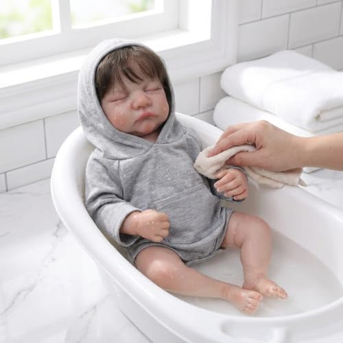 Muñeco Bebé Reborn Silicona Realista 49 cm Niño miniatura 4