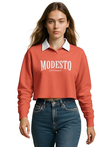 Image of HELLCAT Crop Tshirt for Women Stylish Western | Polo T Shirt for Women Full Sleeves
