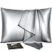 Winjoy Silk Pillowcase for Hair and Skin,22 Momme 100% Natural Mulberry Silk Pillowcases Standard Size with Hidden Zipper,Soft Breathable Both Sides Pure Silk,1Pack,Grey