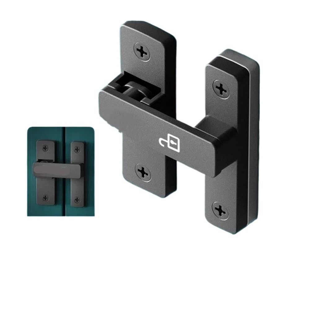 180 Degree Foldable Zinc Alloy Gate Bolt Latch, Portable Heavy Duty Lock for Shed Fence Cabinet