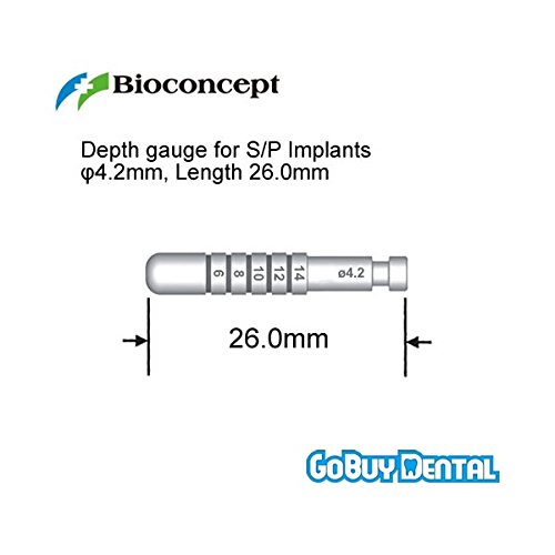 Straumann Compatible Dental Implants Instruments Depth Gauge for S/sp,d4.2mm, Length 26.0mm
