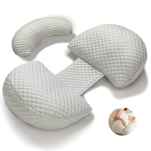 OYDAS Pregnancy Pillow for Women,Soft Pregnancy Pillow, Back, Hip, Leg Support, Maternity Pillow with Removable and Adjustable Pillow Cover