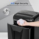 Wingwise P-5 High-Security Micro-Cut Shredder (2x12mm, 58dB) – 9 Sheets, 2.4m/min, Shreds CDs/Credit Cards, 5.8Gal Bin for Home/Office | P-5, 10 Mins Runtime, 5.8 gal, Shreds CDs & Credit Cards