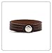 Fusamk Fashion Simple Sewing Thread Pattern Leather Cuff Bracelet(Brown)
