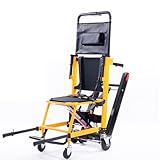 WOLWES Montascale Elettrico,Telaio può Salire E Scendere per Scale,Montascale per Anziani,Montascale Portatile,Sedia A Rotelle Elettrica Pieghevole Yellow
