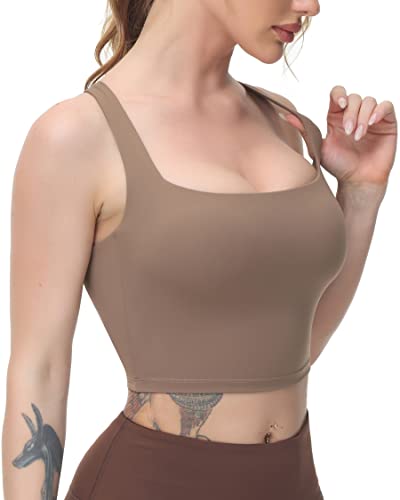 Image of romansong Strappy Yoga Sports Bras for Women Padded Criss-Cross Back Tank Tops