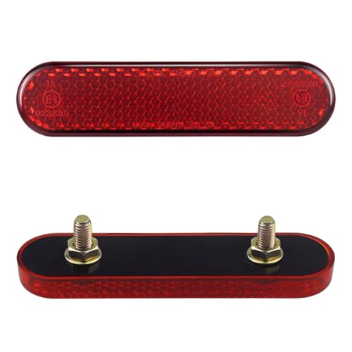 MLPKOI 4 Piezas catadioptrico Moto homologados, Moto Bicicleta Reflector, Catadioptrico Rojo Rectangular Fijación Tornillo, Pegatinas Reflectantes Rojas, catadrioptico Moto homologado
