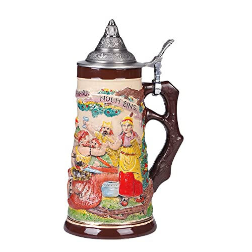 1.0L Beer Stein With Matel Pewter Lid Stanley Steel Germany Oktoberfest Tankard Eagle Bierkrug Drinking Glass Horn Coffee Mug Beer Stine Mug For Men For Beer For Can At Christmas #TOP5