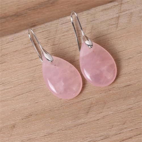 Minimalist Natural Stone Hook Dangle Drop Earrings for Women Dainty Colorful Crystal Healing Teardrop Dangling Lightweight Hypoallergenic Fashion Trendy Jewelry Gift3