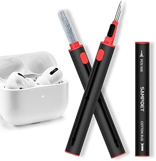 New generation Airpods Cleaning Kit, Sampoet 4-in-1 Multifunctional Earphone Cleaning Kit with Soft Brush for Airpods Pro Earbud Headphone (Black)