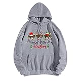 Mosstars Weihnachtspullover Damen Kapuzenpullover Weihnachtsdruck Weihnachtspulli Weihnachten Kapuzenjacke Pullover Übergröße Karikaturdruck Schneemann Elchdruck Herbst Sportjacke Batik Winterjacke