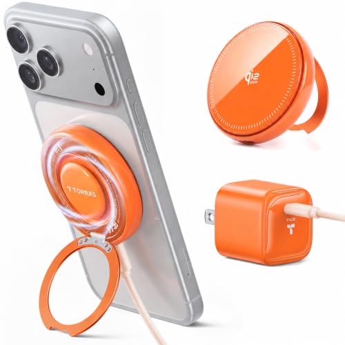 TORRAS Ostand AirCircle ���C�����X�[�d��yQi2.2�F��25W×�X�}�z�M�΍�z��⎮ �u�������}���[�d�� ����]�t�@�� ���M�d�� Magsafe�[�d�� �X�}�z�[�d�X�^���h �����y�� PSE�F�؍ς� iPhone12-17 AirPo