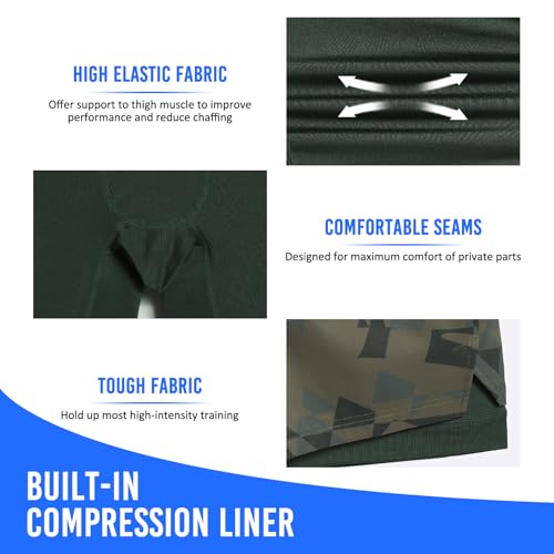 Image of maamgic Mens Workout Shorts 2 in 1 Stretch 5 inch / 7 inch Gym Shorts Running Shorts with Compression Liner Zip Pocket