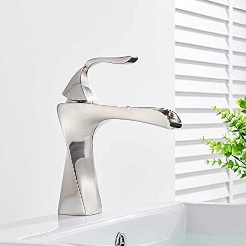 Robinet de lavabo mitigeur d'eau avec écoulement cascade sur pont - 3