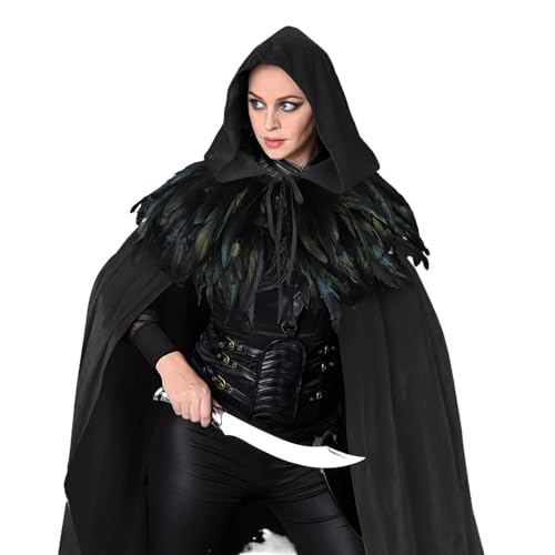 Cape à capuche en velours pour déguisement d'adulte Halloween