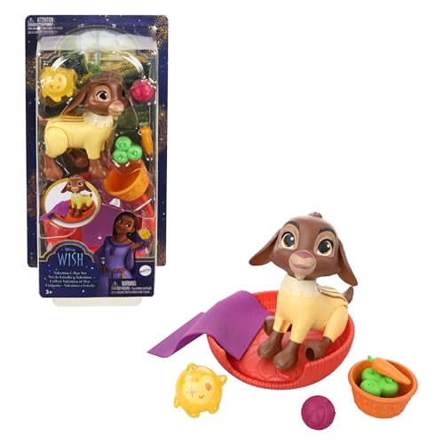 Mattel Disney Wish Dolls, Valentino & Star Figures Set & 6 Accessories Like Pet Bed & Blanket, Goat Figure Bends Back Legs, Inspired by The Movie - image 1
