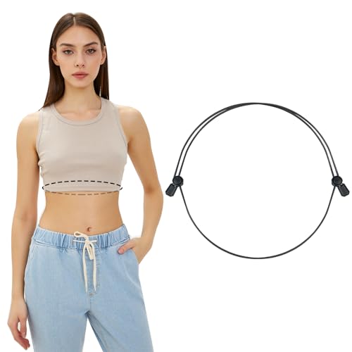 Adjustable Band for Women Waist Shirts Crop Top Sweater, Crop Tuck Tool, Black-M, Suitable for yoga, fitness and other sports