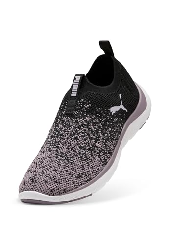 PUMA PUMA Women's Softride Remi Slip-On Knit WN's Street Running Shoe, Puma Black Plum Jam, 10