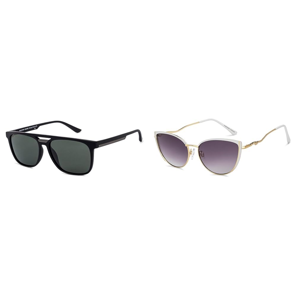 Unisex Vincent Chase Couple Polarized Round Sunglasses By Lenskart | Combo Sunglasses,Large, Assorted-image-27
