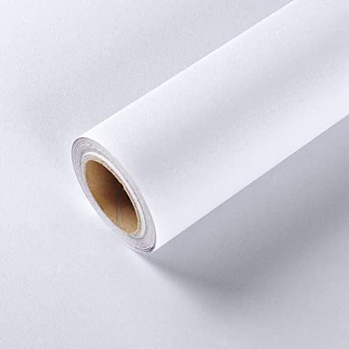 HotDecor Papier peint blanc uni pour chambre à coucher - Film vinyle autocollant mat pour salon - Rouleau de plastique pour plan de travail 60 cm x 300 cm