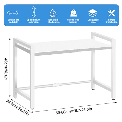 Grille extensible pour four à micro-ondes avec support planche et crochets de cuisine - 3