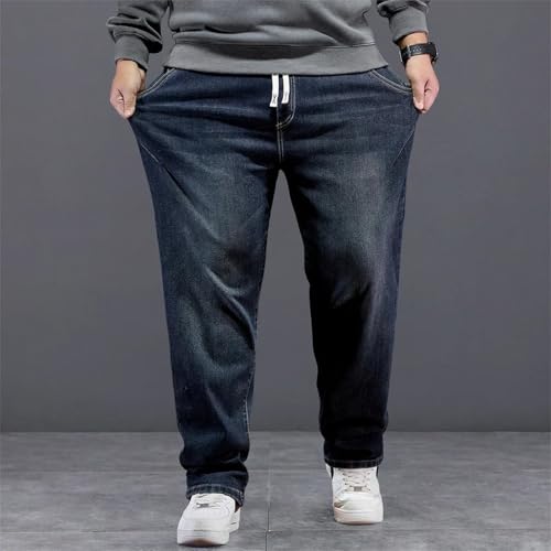 Men's Jeans Extra Big Size Baggy Denim Pants High Elastic Waist Large Loose Fit Classic Trousers4