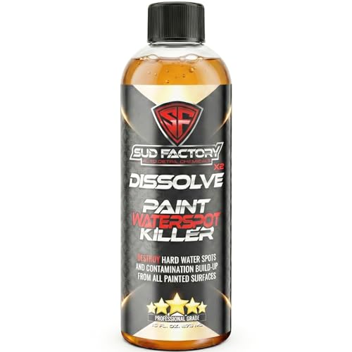 Sud Factory Dissolve X2 Upgraded Paint Hard Water Spot & Stain Remover for Cars, Trucks, Boats, Motorcycle, RVs, Homes & More - 16oz