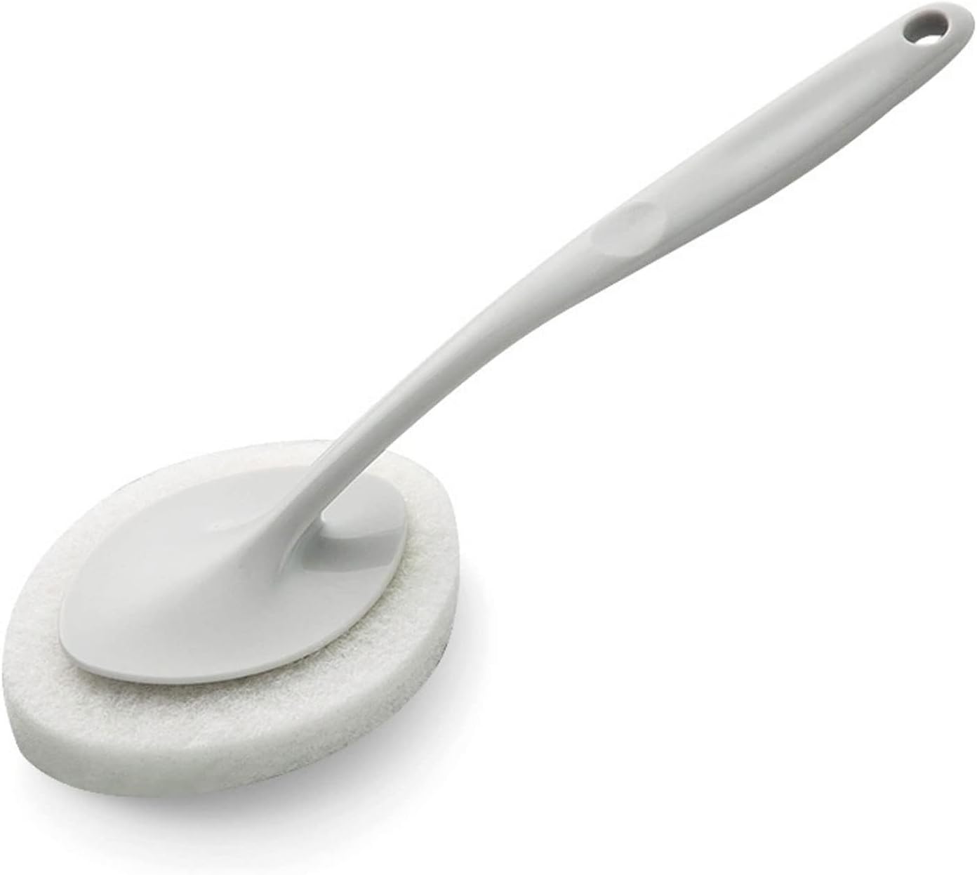 Long Handle Brush Eraser Cleaning Sponge for Dishwashing Kitchen Toilet Bathroom Wash Cleaning Tool Accessory– Ergonomic Palm Scrubber with Handle for Kitchen Cleaning(White)