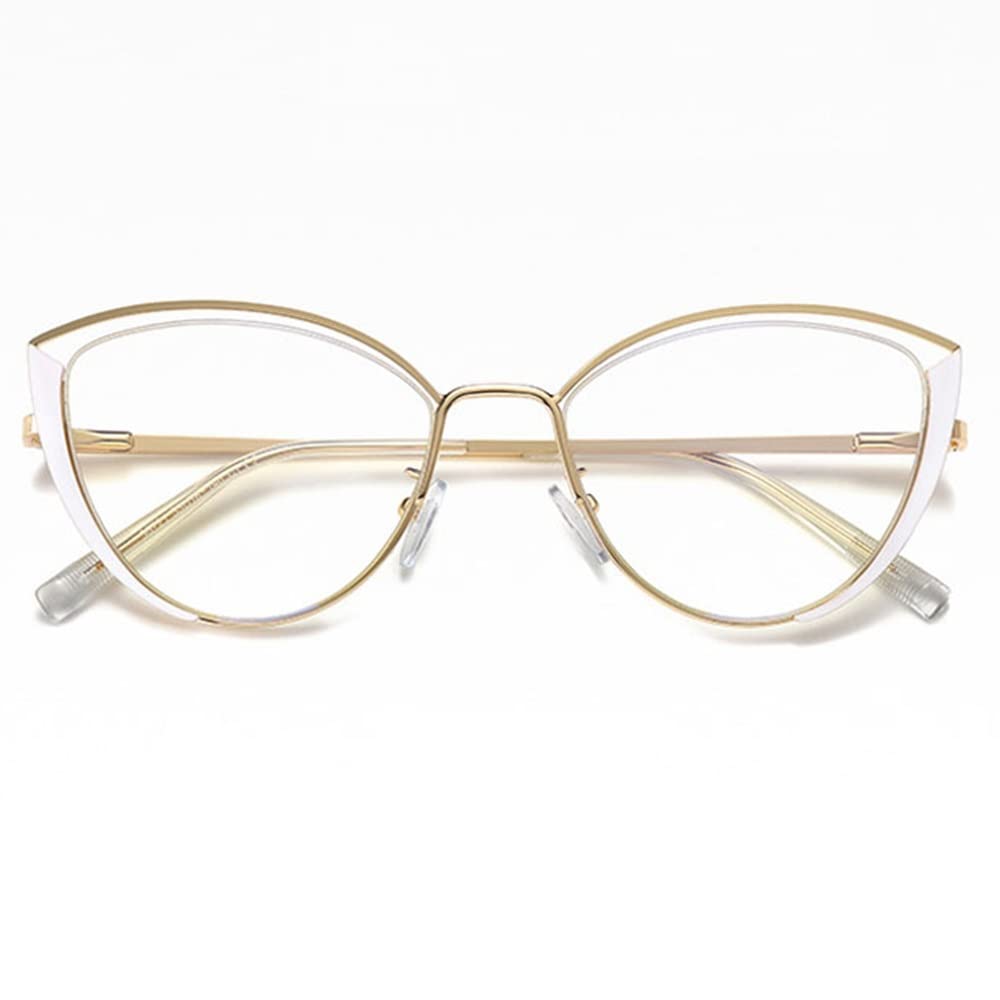 XUAN Gafas De Lectura con Filtro Bloqueo De Luz Azul Gafas De Lectura Ojo De Gato Gafas De Presbicia Moda Gafas De Ordenador Anti Luz Azul (Color : White, Size : +3.0)