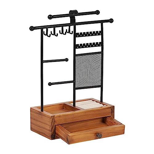 Vaveren Rack de exibição de joias com bandeja de armazenamento elegante suporte de exibição de cartã