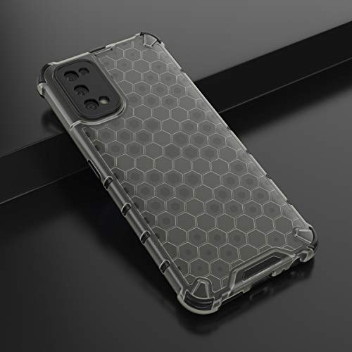 Image of Glasgow Back Case Cover Compatible with Realme 7 Pro (Honeycomb Pattern) - Black