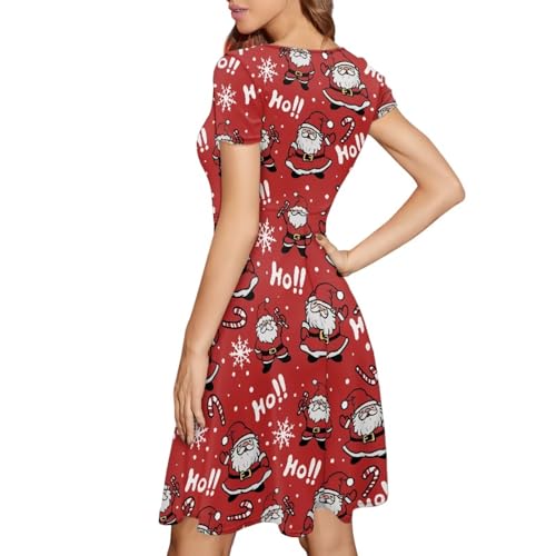 Image of POLERO Sunflower Dress for Women Floral Summer Dresses Short Sleeve Casual Sundresses Midi Dresses
