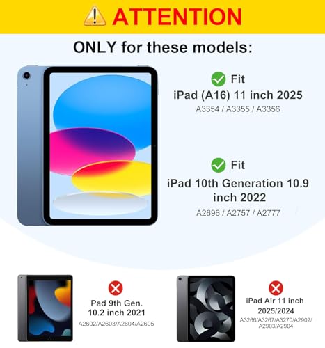 WEUIUJKILO Case for iPad (A16) 11th Generation 11 Inch 2025, iPad 10th Generation 10.9 Inch 2022, Slim PU Leather Folding Stand Smart Cover with Auto Sleep/Wake, Running Horse by WEUIUJKILO - Image 2