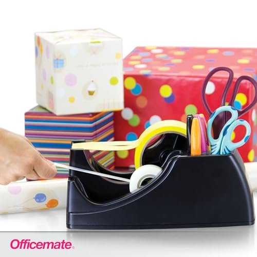 Officemate Recycled 2-in-1 Heavy Duty Tape Dispenser, Black (96690) image 3