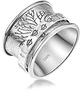 BONLAVIE Spinner Ring Damen, Lebensbaum/Drei Bären und Kiefern/Drei Hirsch und Kiefern Ring Silbe...