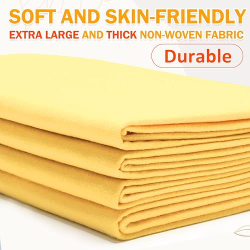 Image of XSEINO Butter Yellow Large Felt Fabric 72 inch X 36 inch(2 Square Yards), 1.4 mm Thick Soft Felt Fabric Sheet for Crafts, Yellow Series Colors Soft Nonwoven Fabric, Fit for Decoration, Sewing, DIY Crafts