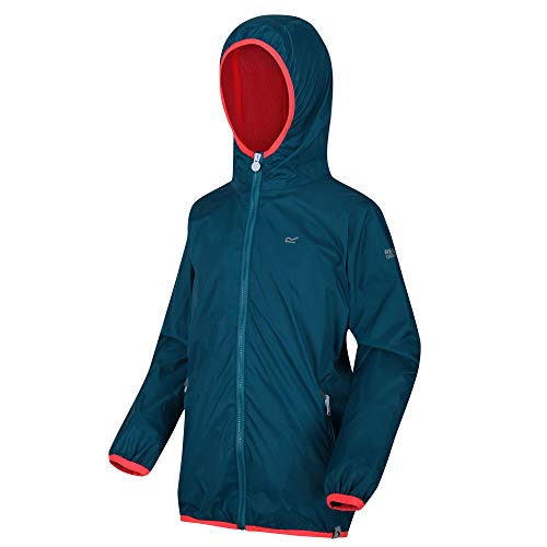 Chaqueta impermeable de niños Regatta Lever II, chubasquero transpirable unisex con capucha