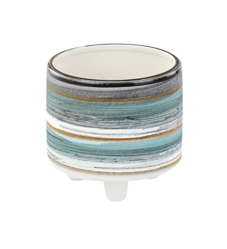 The Bridge Collection Small Footed Striped Cachepot/Planter #TOP27
