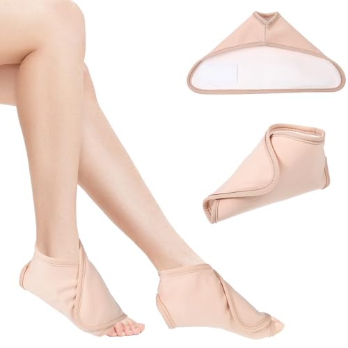 Hpmjz 2Pcs Castor Oil Pack Wrap for Ankle Adjustable Reusable Feet Brace Anti Oil Leak Organic Breathable Acrylic Flannel Castor Compress for Women Ankle Support Plantar Fasciitis Pain Relief
