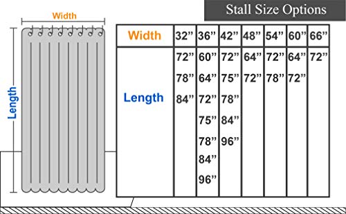 Image of Barossa Design Stall Fabric Shower Curtain Waffle Weave 32 x 84 inches Extra Long Size, Hotel Grade, Spa, 230gsm Heavy Duty, Water Repellent, Washable, White, 32x84