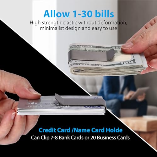 Titanium Money Clip, 4 in 1 Multifunction Credit Card Money Cash Clips Business Card Holder - Wallet-Clip, Screw Tool，Box Opener, Mini Ruler, Gift (2.1" x 0.88")4