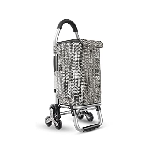 ZHANGshouf Chariot de Courses Pliable et léger en Aluminium à 6 Roues avec Sac Oxford Amovible de 36 L pour Courses, Pratique et Portable