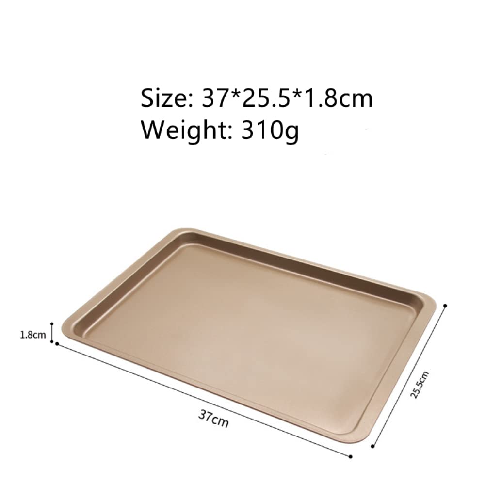 ACiyD Bandeja para Hornear de 14,5 Pulgadas, Bandeja de Acero al Carbono, Platos rectangulares Negros para Hornear, Pastel, Pizza, Pan, Pastel, Molde para Hornear (Negro)