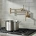Lava Odoro Champagne Gold Pot Filler, Modern Wall Mounted Folding Pot Filler Kitchen Faucet, Swing Arm Double Joint Stove Faucet, PF317-CB